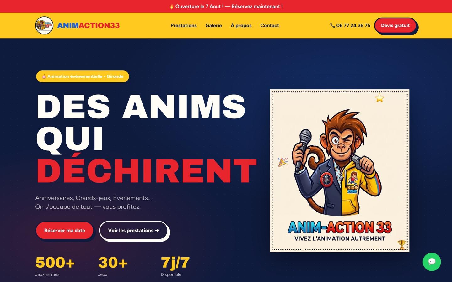 Capture du site AnimAction33
